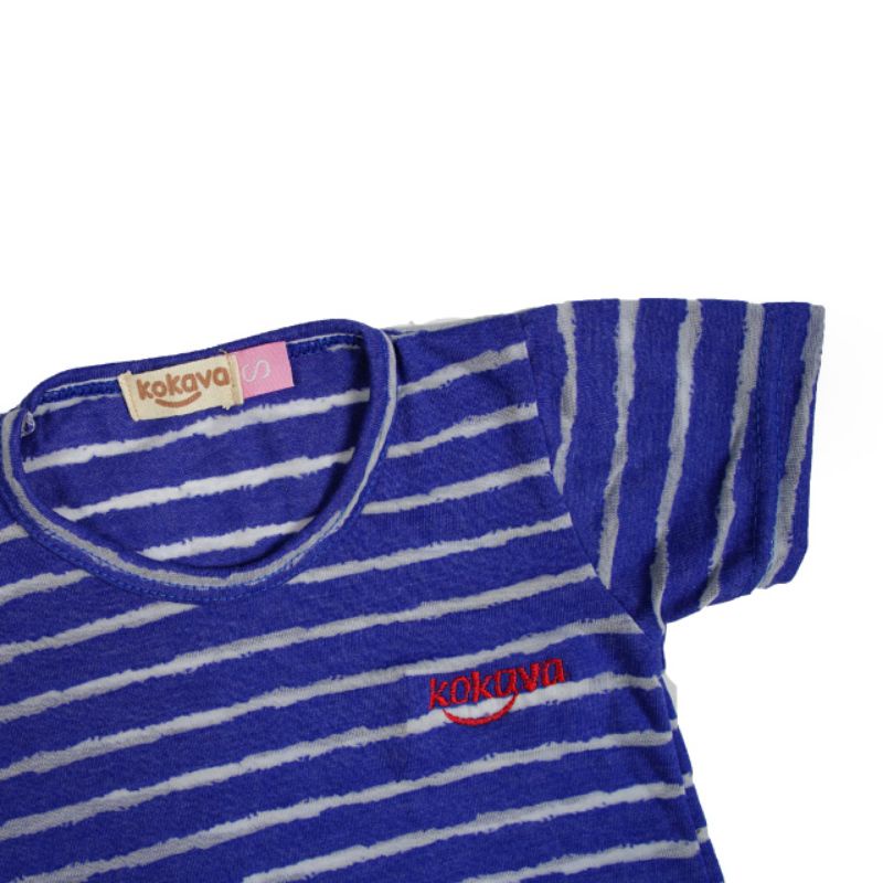 kaos embose biru anak kokava || kaos cewe anak bandung || baju anak perempuan || baju tipis anak