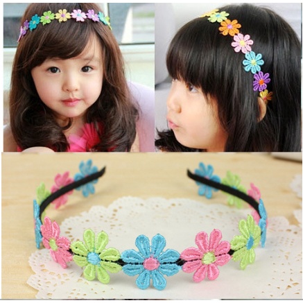 Bando Korea Anak Perempuan Aksesoris Rambut Anak Perempuan Bunga warna warni