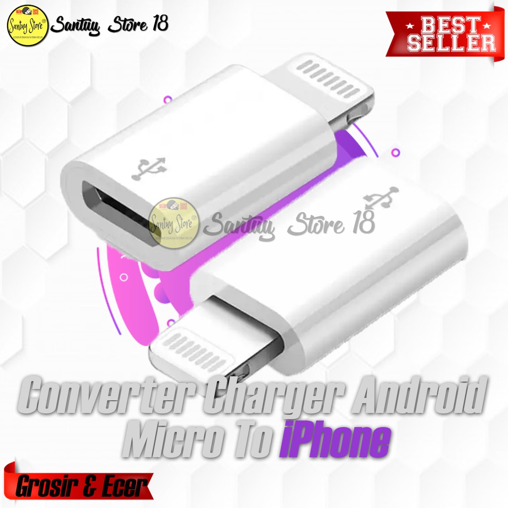 Converter Usb Micro to IPhone 5 , 6 , 7 // Sambungan Usb Micro Ke Lightning