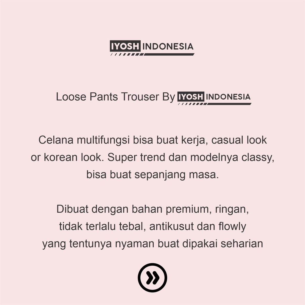 Jiso Pants (Coksu) - Loose Pants Trousers Highwaist Kulot Wanita - Celana Kulot Highwaist Bahan Jatuh BB 35-85 KG