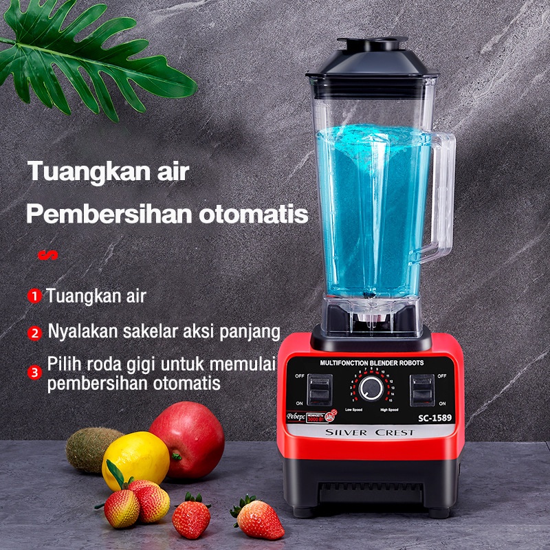 SYH Mall Blender bumbu dapur 2000ML 6 Pisau blender serba guna pengolah makanan chopper blender plastik bumbu serbaguna listrik belender mitociba serba guna merah