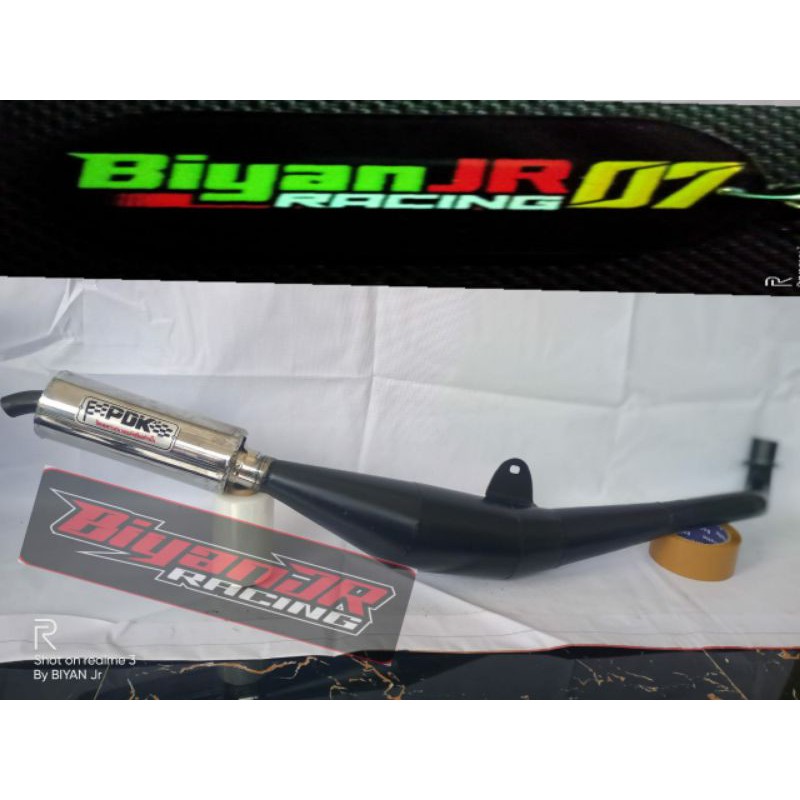 knalpot yamaha fiz r forceone fizr standar racing hitam .