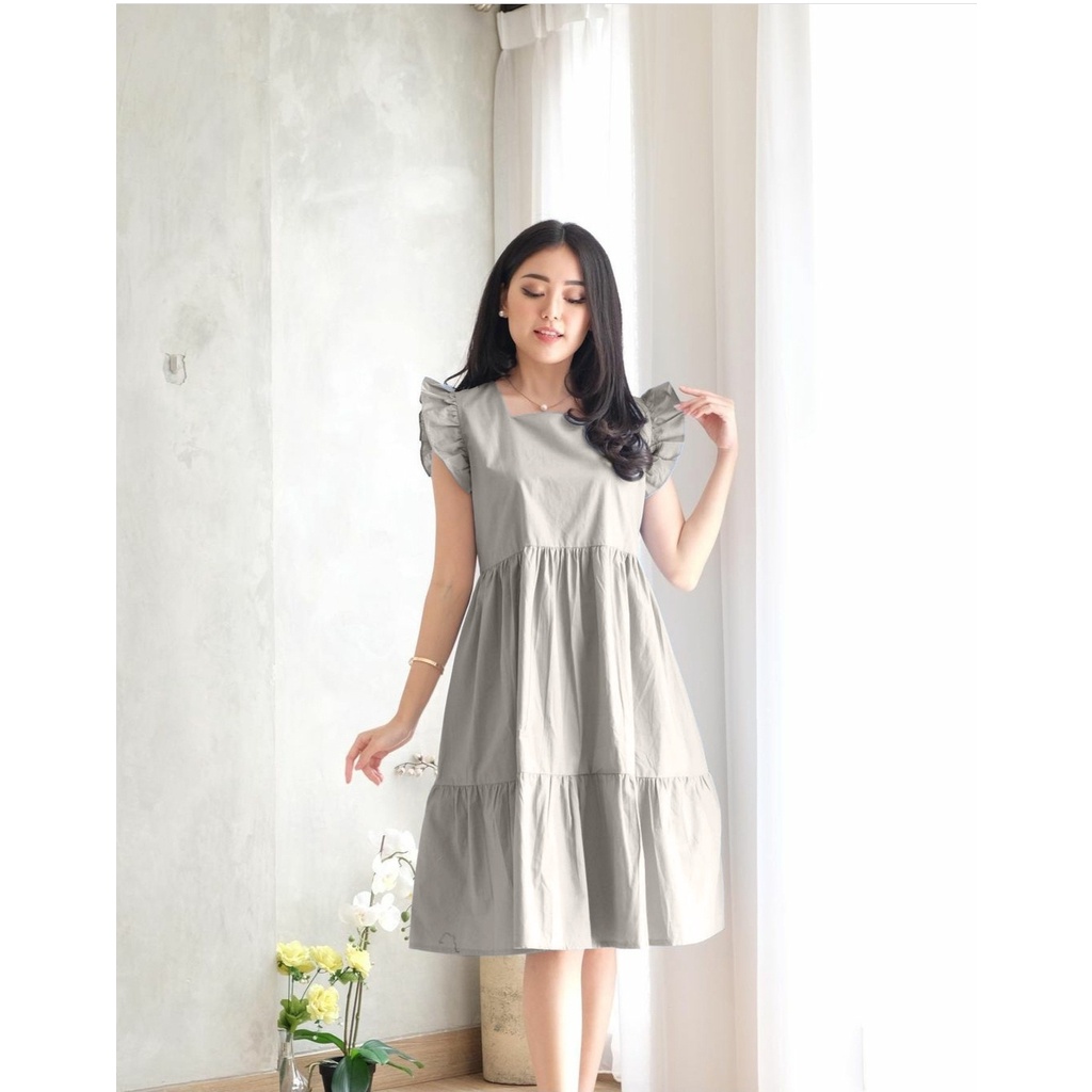 [HNFK] Dress Detia / Dress Wanita Korea / Pakaian Wanita Dress / Dress Korea / Dress / Fashion Wanita Kekinian