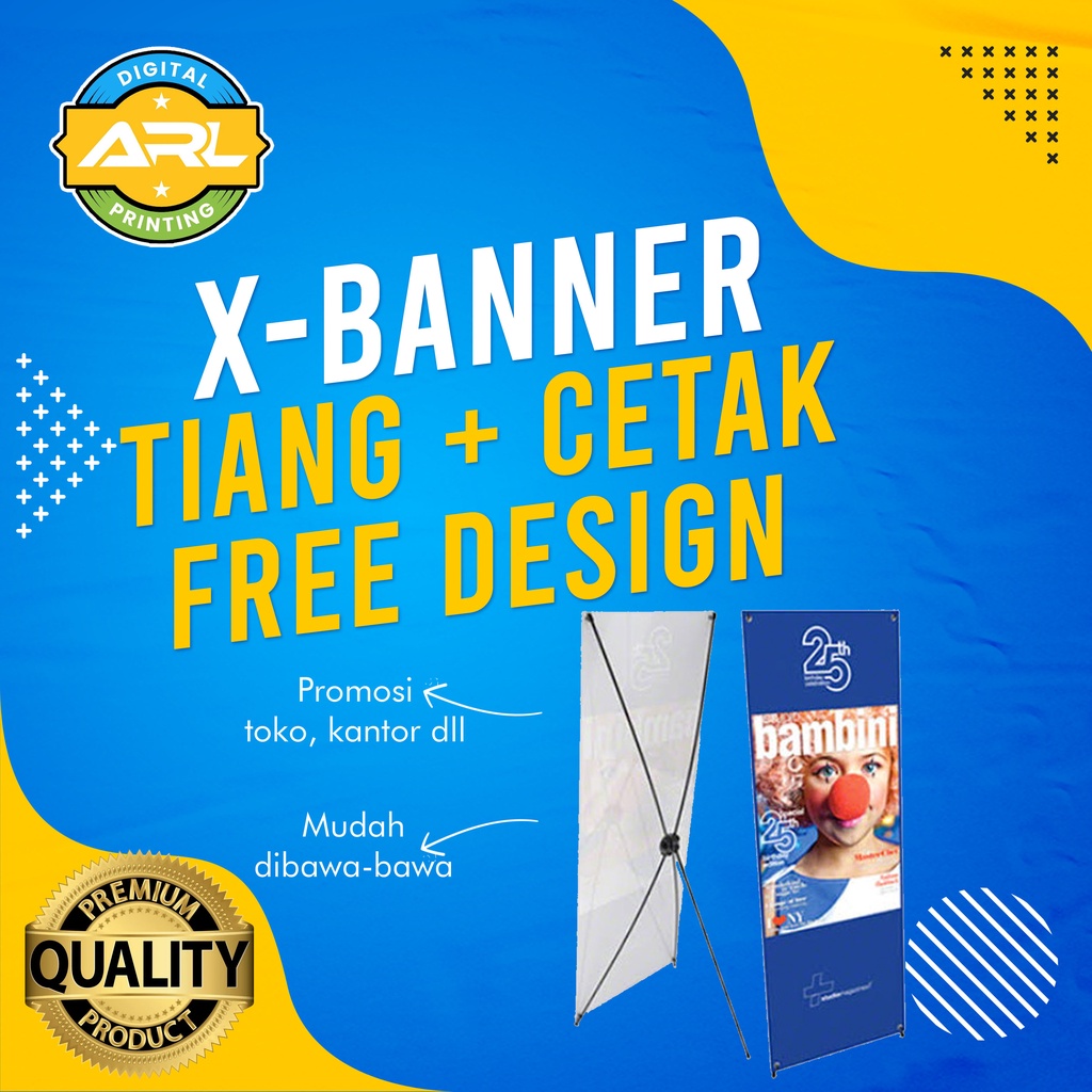 PROMO X / Y BANNER  (SUDAH CETAK + KAKI)