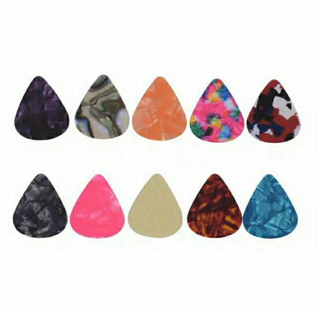 100pcs pick xylonite pick gitar warna warni motif 1 paket isi 100 pcs pick gitar warna warni