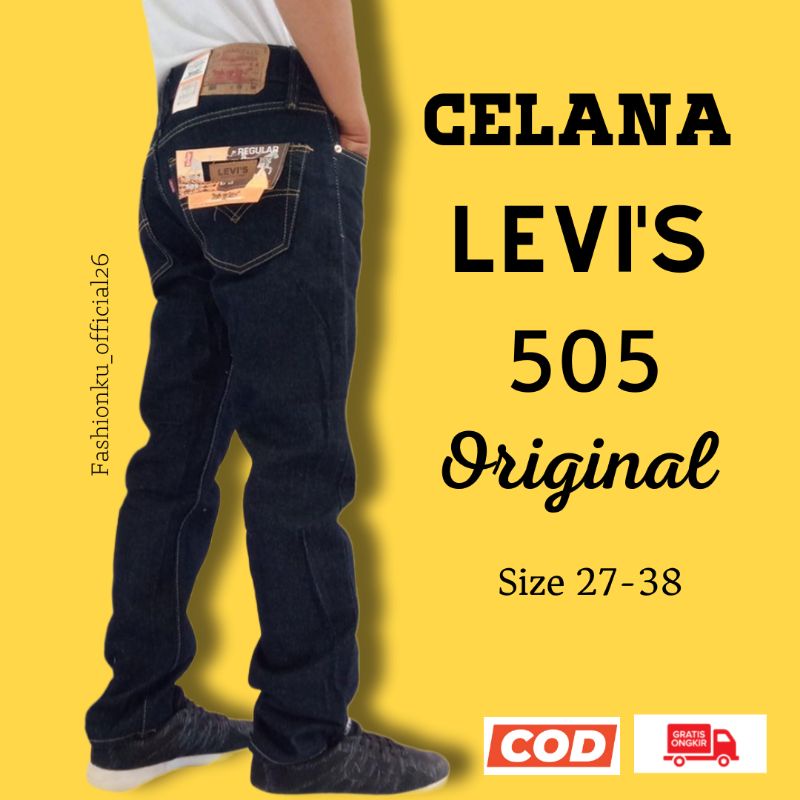 LEVIS_505 Celana Jeans Pria Original Model Standar Murah Bisa -COD