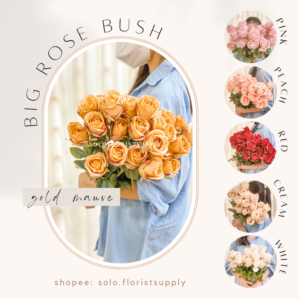 11 KUNTUM BIG ROSE BUSH Bunga Mawar Impor Rose Paris Kombinasi x11 (satuan) Bunga Artificial / Bunga Plastik / Bunga Dekorasi ARTIFICIAL FLOWER RUSTIC AUTUMN REAL TOUCH ROSE MAWAR PLASTIC SILK LATEX BUNGA PALSU BUATAN FLORIST SUPPLY PROPERTI FOTO AESTHETI
