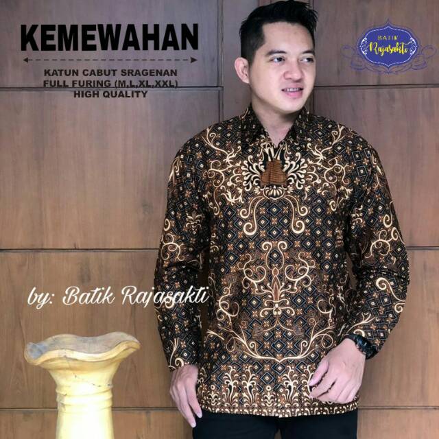 KEMEJA BATIK PRIA LENGAN PANJANG KEMEWAHAN RAJASAKTI BATIK