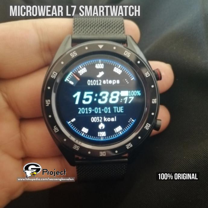 Barang Terbaru Microwear L7 Smart Watch Pria PPG EKG Alt Microwear L5 L2 Rantai Besi - BLACK LEATHER