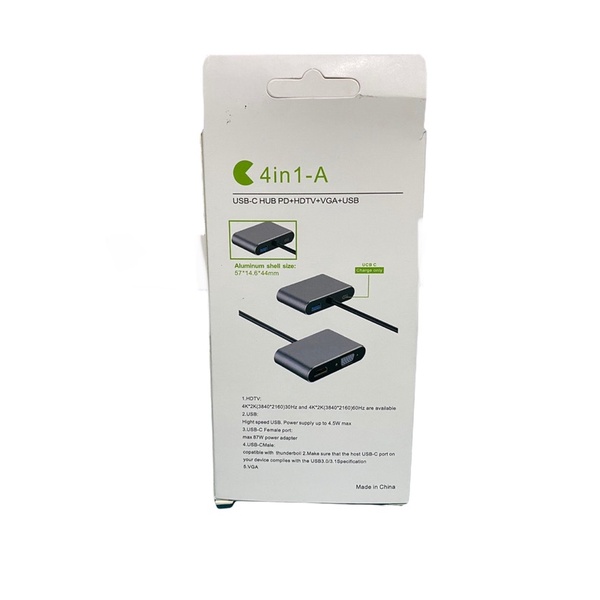 CONVERTER TYPE C TO 4IN1 HDTV 4K VGA USB 3.0 PD ADAPTER 4IN1