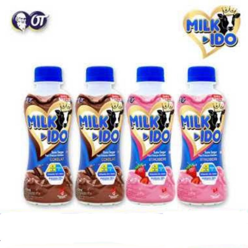 Milk Ido Susu Milkido Coklat/strawberry Milk-Ido isi 12btl/karton