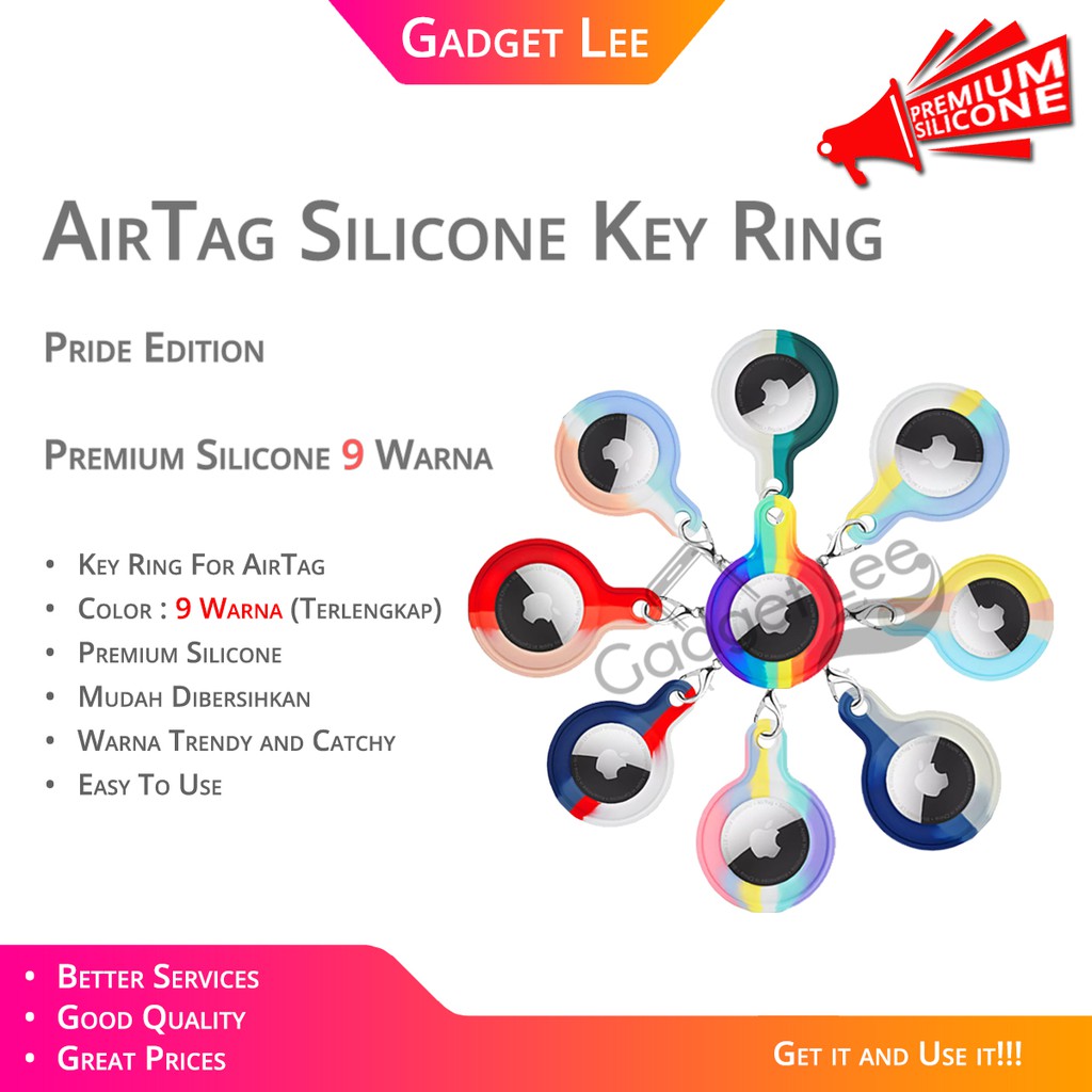 AirTag Silicone Protective Case Cover Pride Rainbow Keychain AirTag Case AirTag SIlicon Case