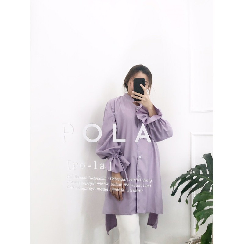 Suva Tunik Lilac - Tangan Serut - Atasan wanita - Katun Jepang premium - Tunik Grosir - Wholesale