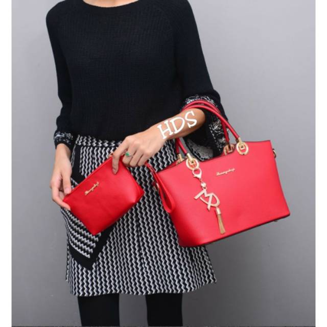 Fashion merlin 2in1 /fashion wanita /tas handbag satu set murah