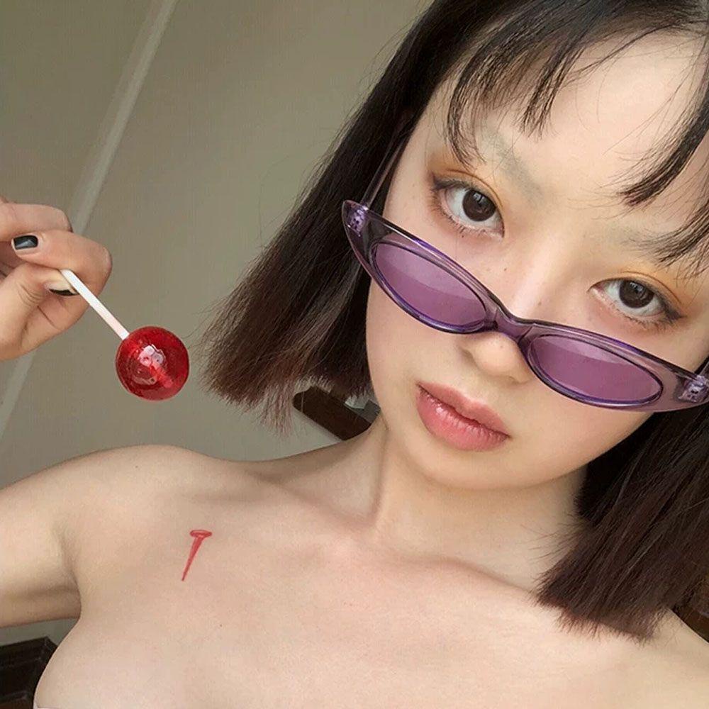 Mxbeauty Kacamata Hitam Wanita Pantai Vintage Trendy Hiphop Fashion Outdoor Cat Eye Shades