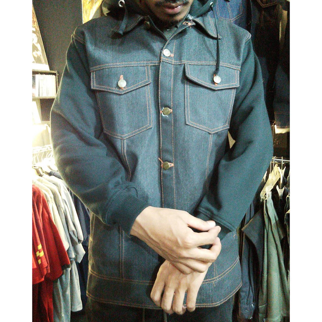 VEST DENIM HOODIE STROKES - ST.VSTHD.01