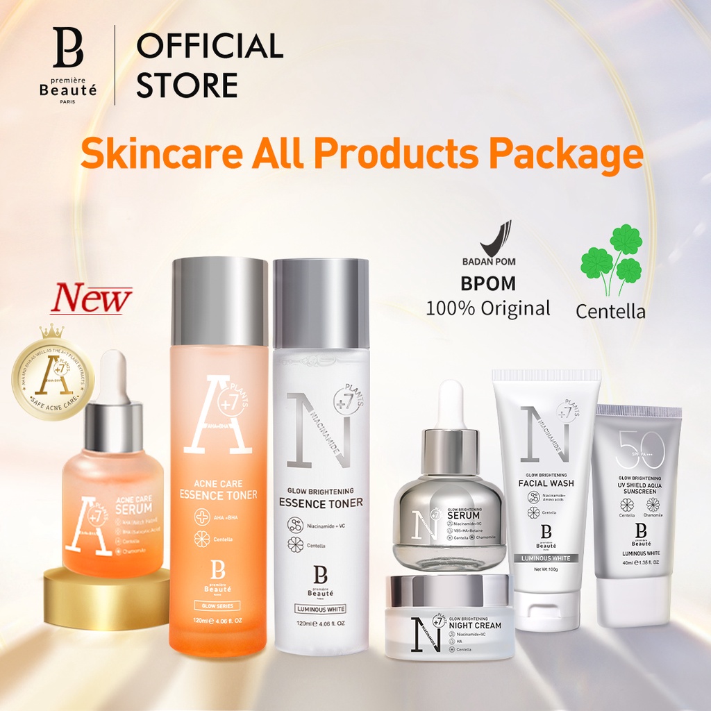 𝗣𝗥𝗘𝗠𝗜𝗘𝗥𝗘 𝗕𝗘𝗔𝗨𝗧𝗘 All Skincare Produk Packet Skincare Series Serum Essence Toner Facial Wash Night Cream Luminous White BPOM