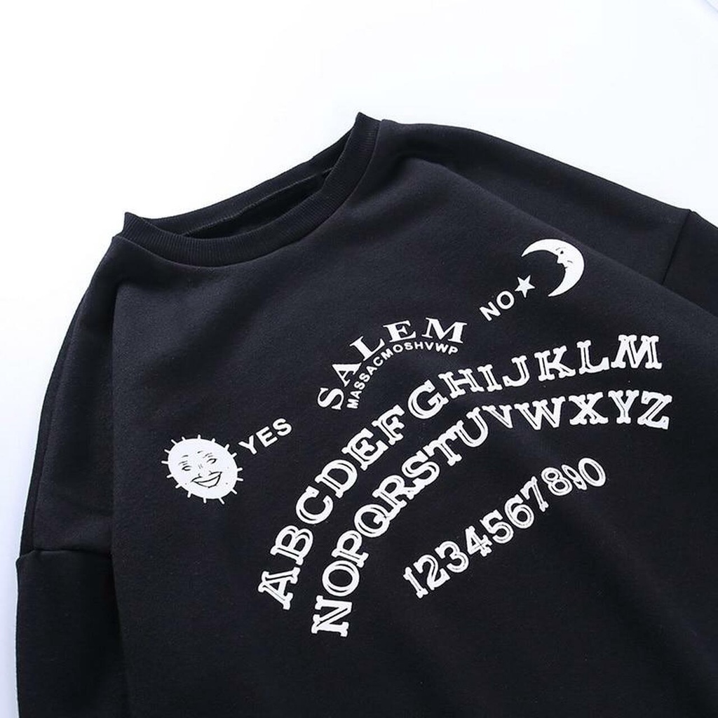 SALEM SWEATER OBLONG ABJAD ALPHABET NUMBER SWEATSHIRT Kekinian Viral