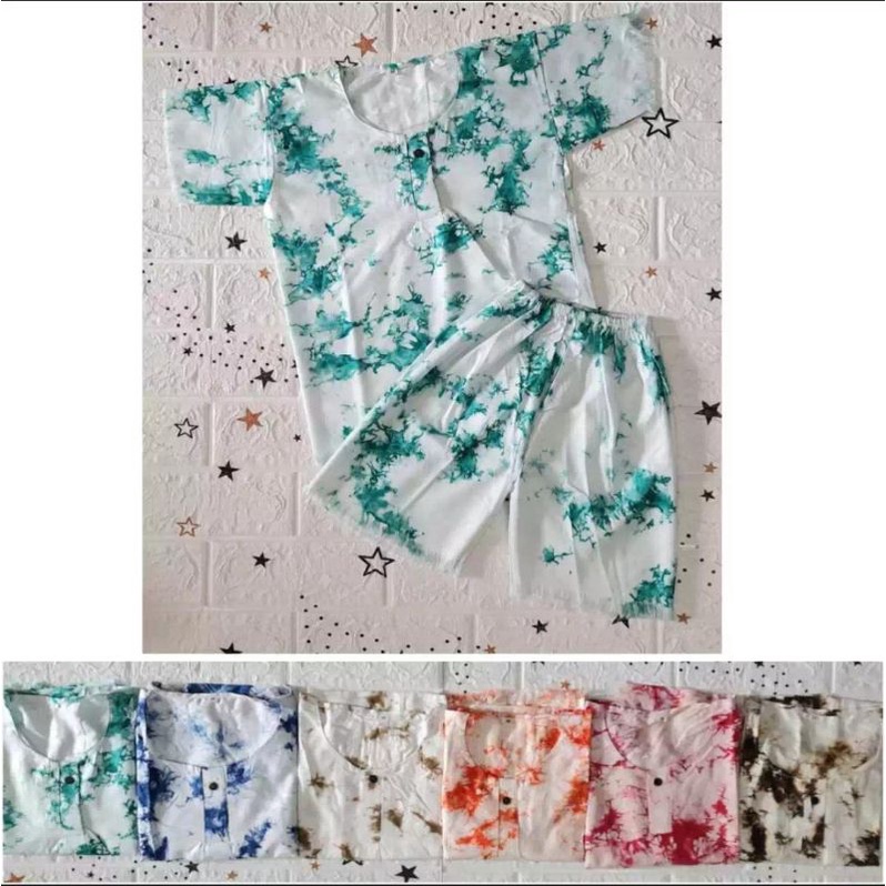 (BISA COD)-Setelan tie dye anak rawis/setelan pantai anak / setelan anak laki2- perempuan umur 2_3 t