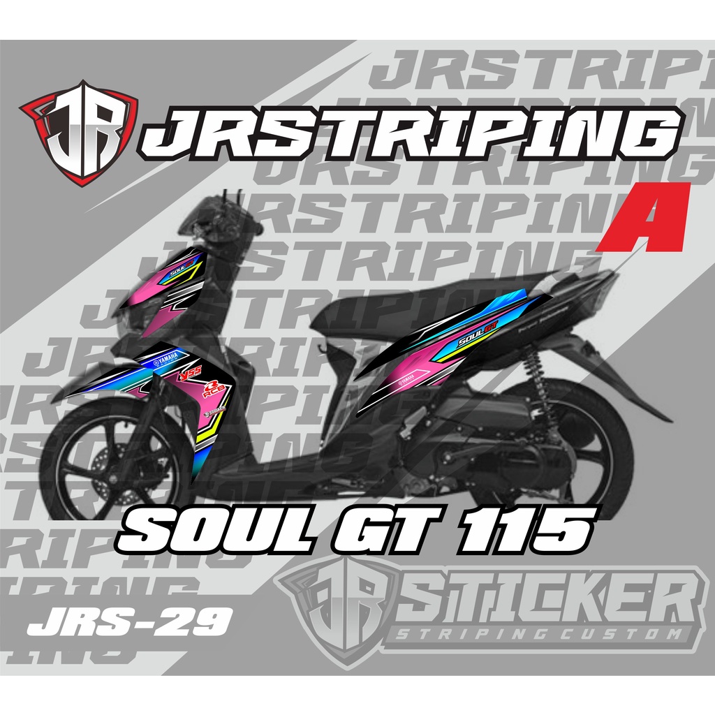 (BISA COD) Striping Sticker mio Soul GT 115 RACING VARIASI SEMIFULL - Stiker setriping Variasi List 