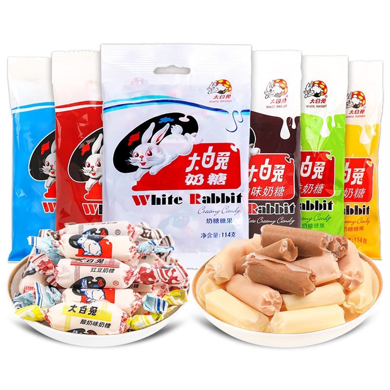 [6 VARIAN] WHITE RABBIT CANDY CREAMY MILK — Permen Susu White Rabbit 大白兔奶糖 (114gr)