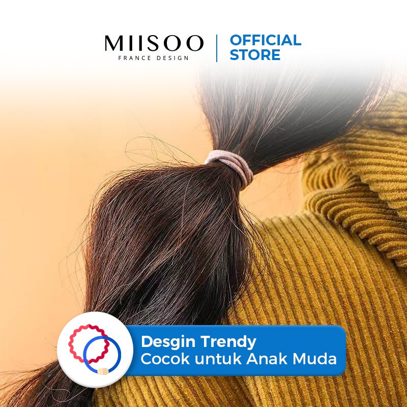 MIISOO Ikat Rambut isi 100pcs Style Korean Karet Rambut-5