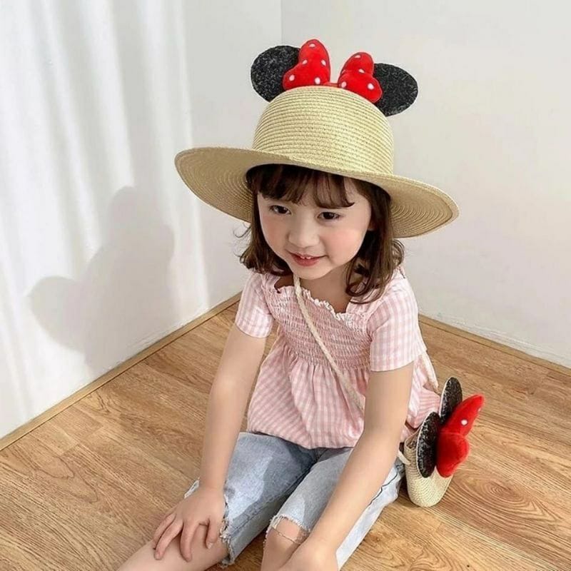 Topi Set Tas Mickey Mouse Topi Pantai TP-PST Warna Random