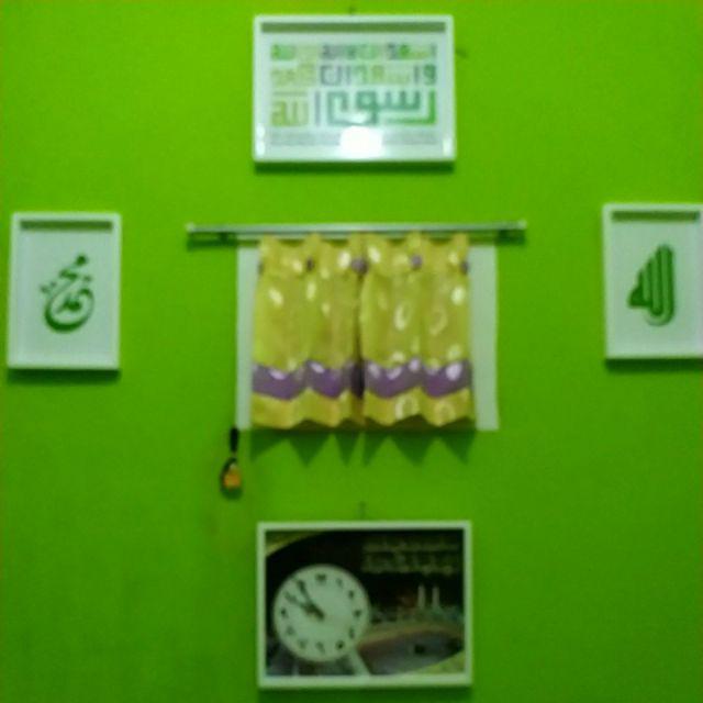 Hiasan Dinding Kaligrafi Set Syahadat  Dan Allah Muhammad Kufi Hijau