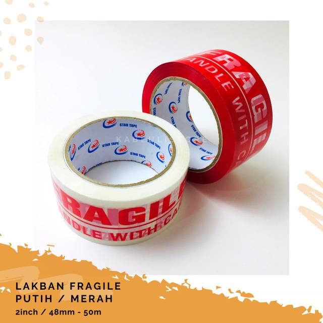 

LAKBAN FRAGILE MERAH MEREK VENMANDE 100 Y X 48 MM