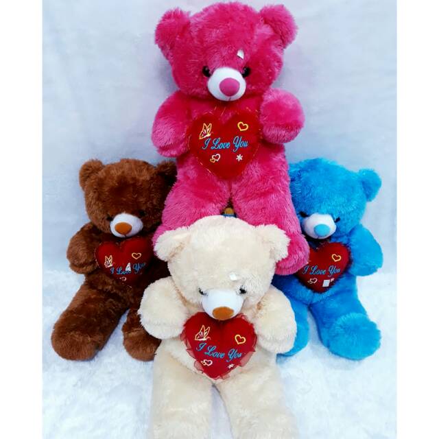 Boneka beruang teddy bear murah/boneka beruang rasfur/boneka beruang love/beruang coklat jumbo pink