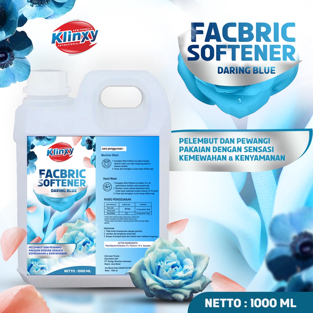 KLINXY Fabric Softener Pelembut dan Pewangi Pakaian Laundry 1 Liter