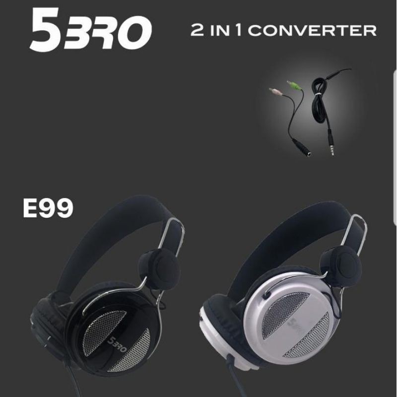 HEADPHONE DJ 5BRO SUPER BASS + MIC