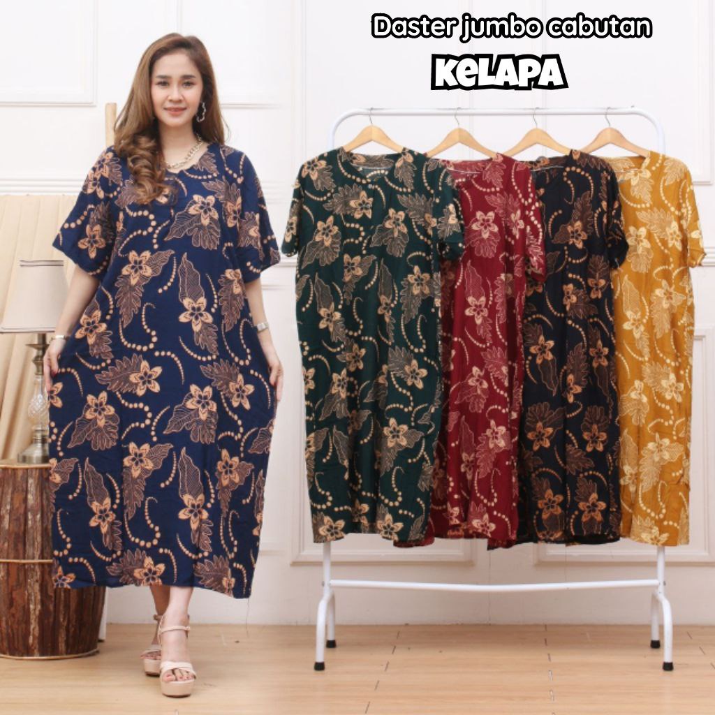 Daster Batik Jumbo Ld 130 CABUTAN KINCIR Viral Murah Lengan Pendek Ibu Daster Busui Bumil Rayon Adem