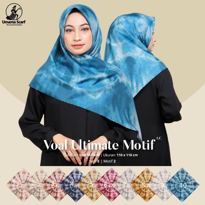 HIJAB SEGIEMPAT UMAMA MOTIF VOAL ULTIMATE