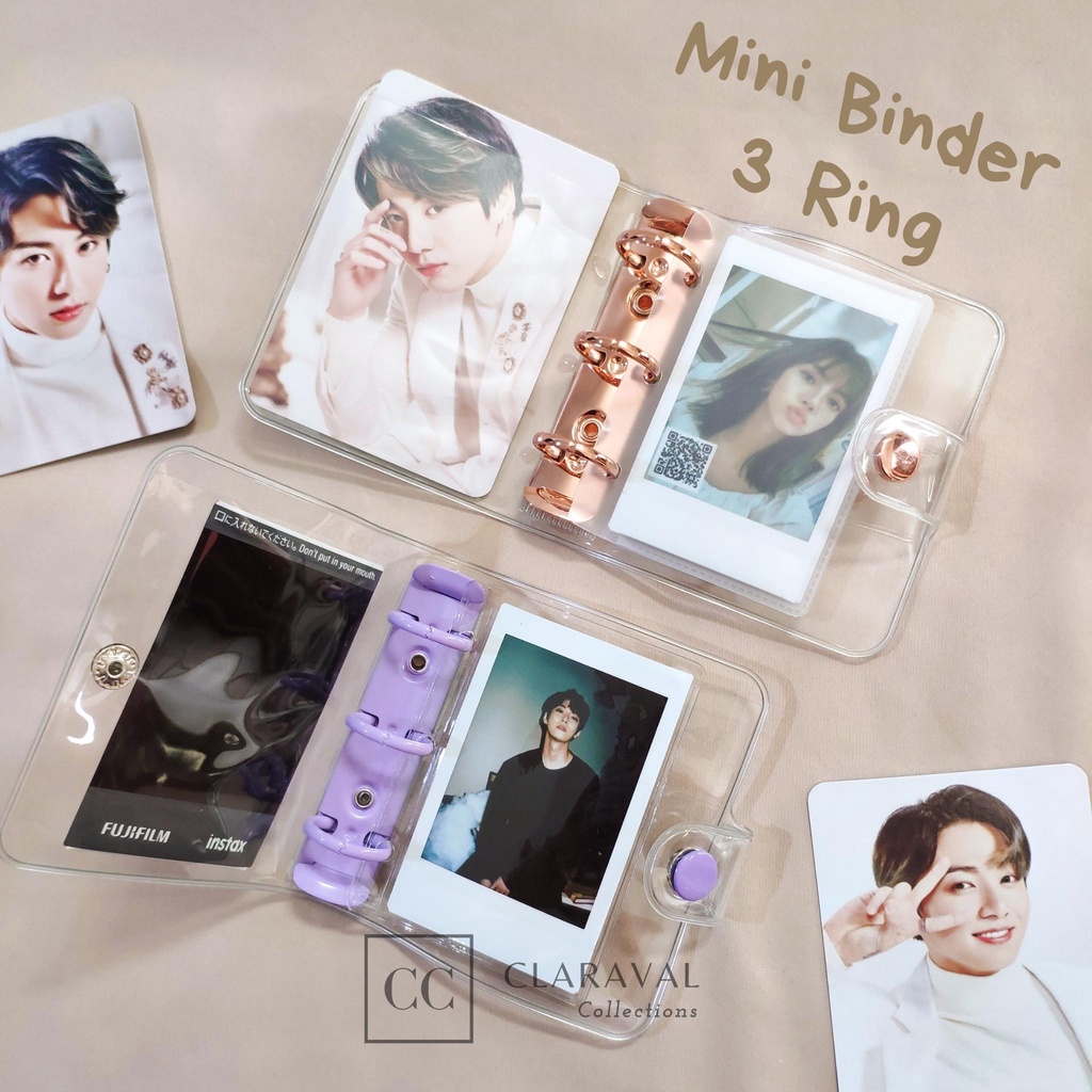 

Mini Binder 3 Ring / Album Foto Instax / Mini Journaling Diary Binder Photocard Album / Mini Binder Photocard / Jelly Binder
