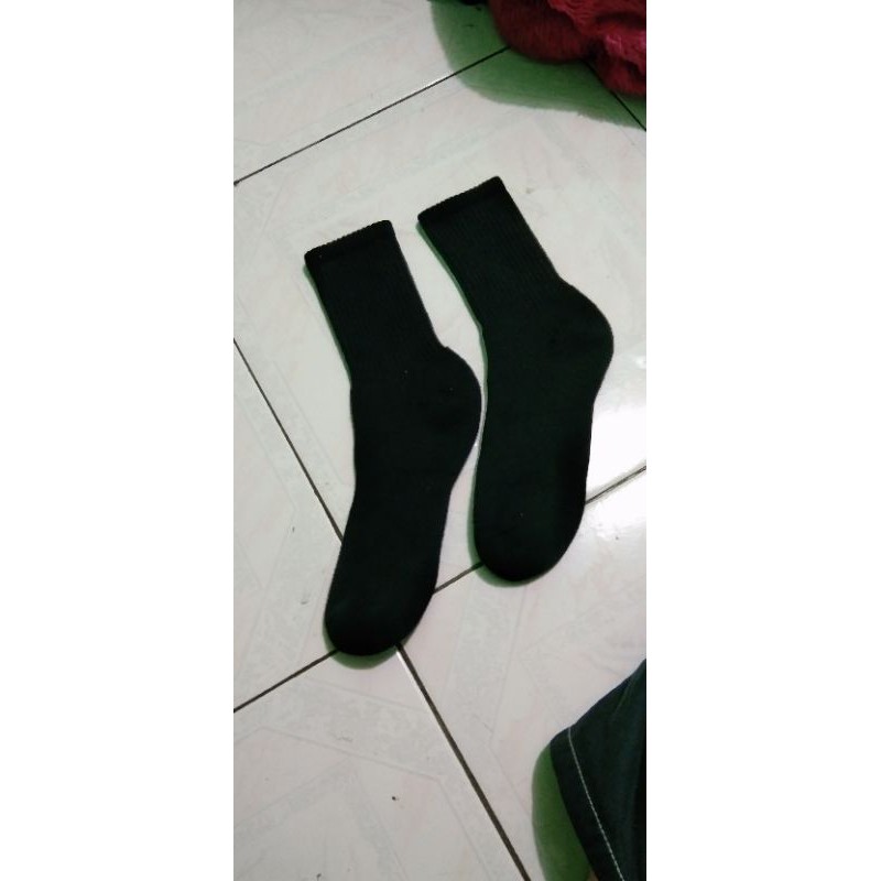 kaos kaki kantoran hitam polos (3 pasang) bahan tebal lembut adem &amp; tidak panas