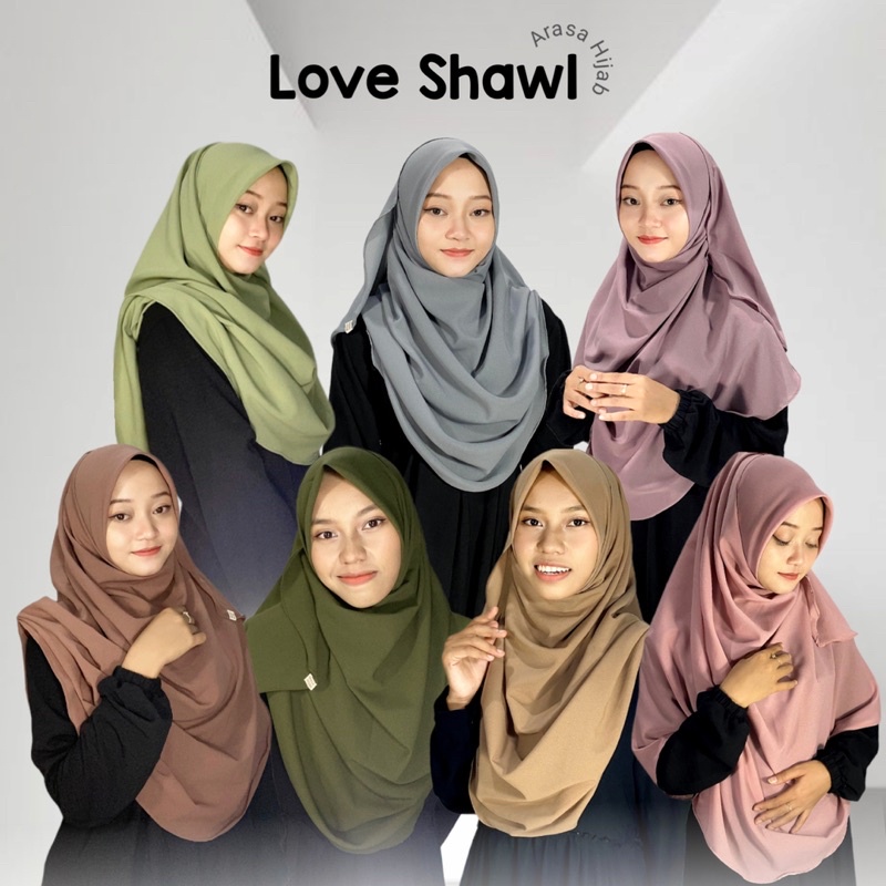 Love Shawl by Arasa Hijab • Diamond Crepe Premium • Malay Shawl • Jilbab Syari • Bawal shawl • Pashmina Segiempat • Hijab Malaysia • Pashmina Jumbo