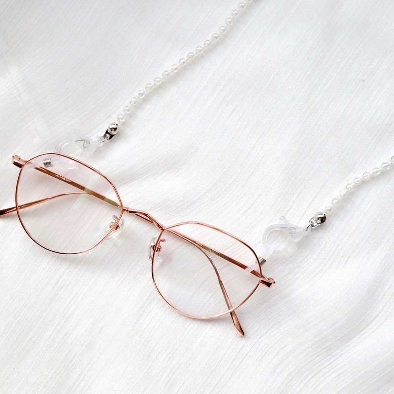 Glasses Chain Anti-lost Mask Chain Transparent Peach Heart Bead Necklace Acrylic Chain Mask Chain Jewelry Accessories