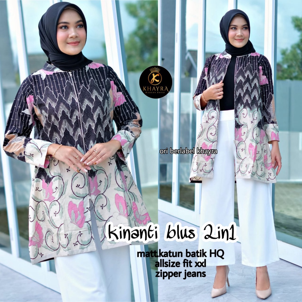 Kinanti blus 2 in 1 batik solo  atasan kerja