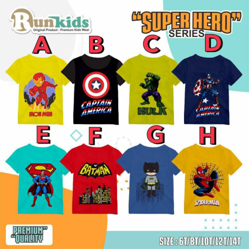 Kaos Anak Laki-Laki/Kaos Superhero Series