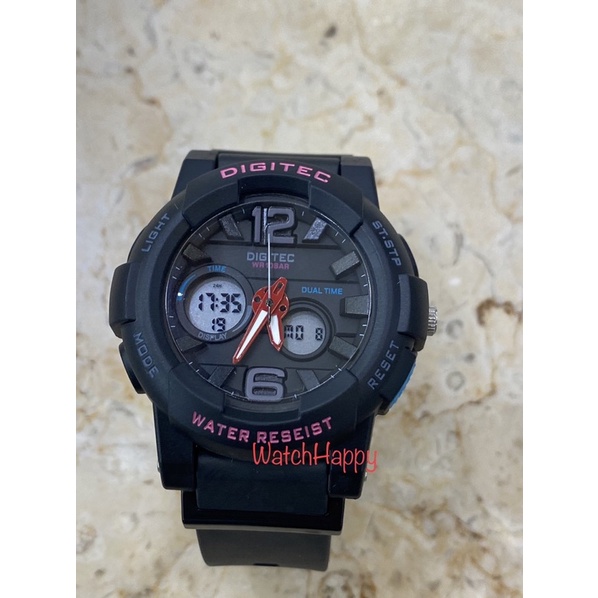 WatchHappy Digitec 4073 BDA-4073T BDA4073 Ladies Sport Watch Model Analog Digital Black Rubber Band