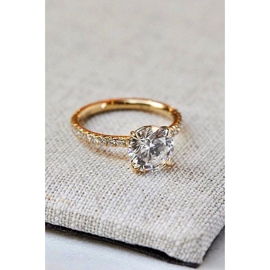 Cincin Tunangan Silver Rhodium Anti Karat Premium - Diana Ring