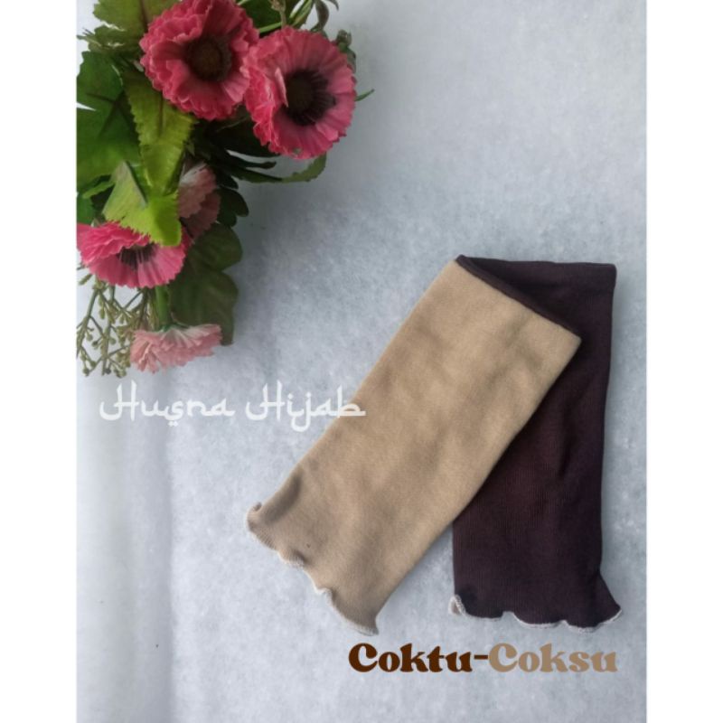 [HUSNA COLLECTION] Manset Bolbal Ecer / Manset Bolak Balik Bahan Kaos Rib