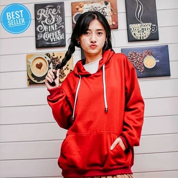 Sweater Hoodie Wanita Natural Hoodie Sweater Polos Terlaris Simpel Tangan Panjang Hangat-5
