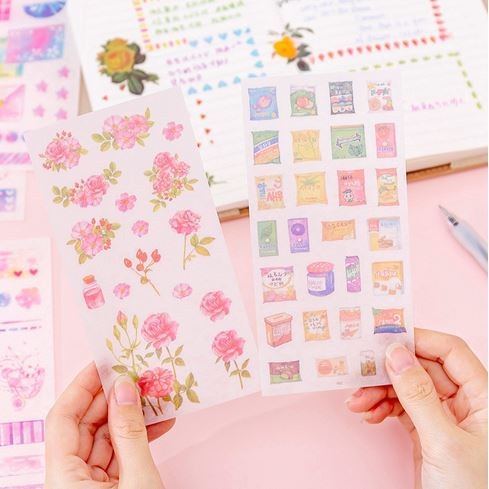 Washi Diary Deco Stickers - Thema Series (6pcs)