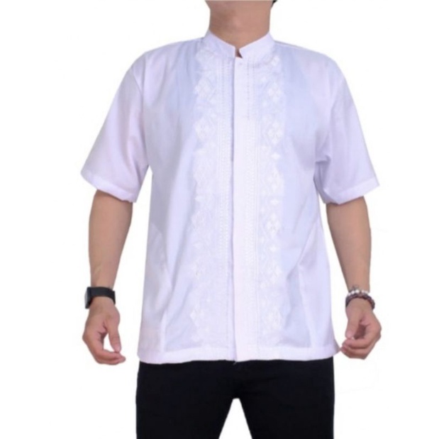 BAJU KOKO JUMBO PUTIH BORDIER XXXL/XXXXL