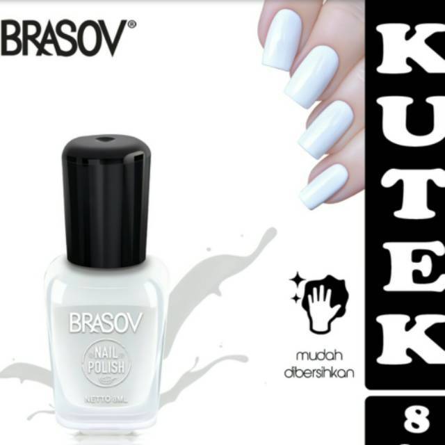 Brasov Kutek Nail Polish Eceran Hitam Bening Merah