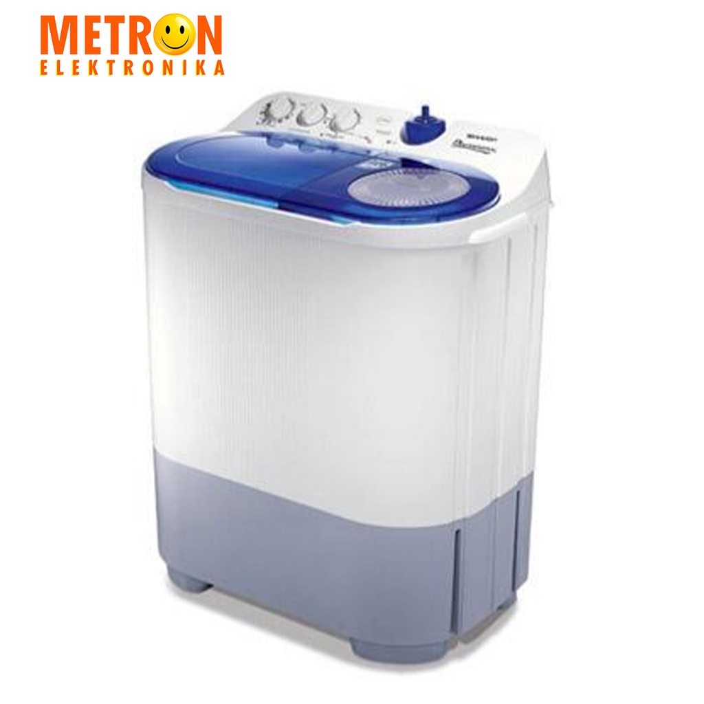 SHARP ES T 77 DA B K BLUE AQUAMAGIC MESIN CUCI SEMI AUTO 7KG / EST77DABK