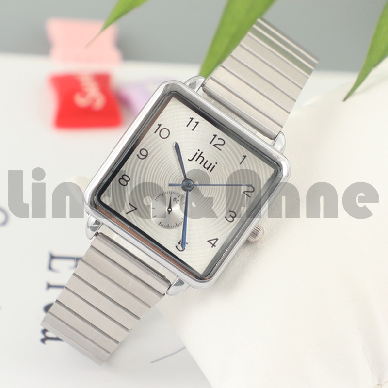 Jam Tangan Wanita Casual Jhui Analog Quartz Dengan Strap Rantai Silver