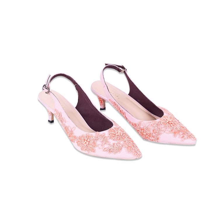 

SLIGHT Sepatu Slingback Brukat Peach